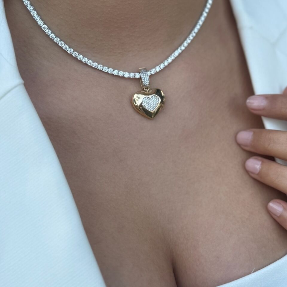 14 AYAR SUYOLU KOLYE VE BOMBE KALP KOLYE UCU