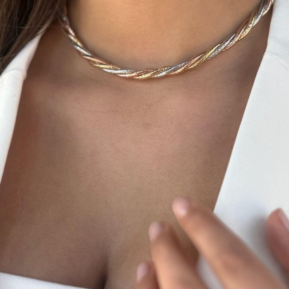 14 AYAR İTALYAN ÜÇ RENK ALTIN KOLYE