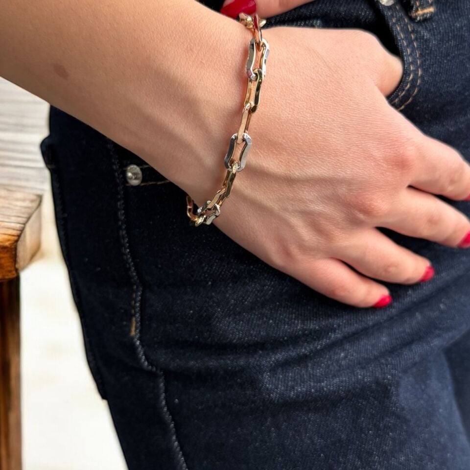 14 AYAR KEMİK MODEL ÜÇ RENK ALTIN BİLEKLİK