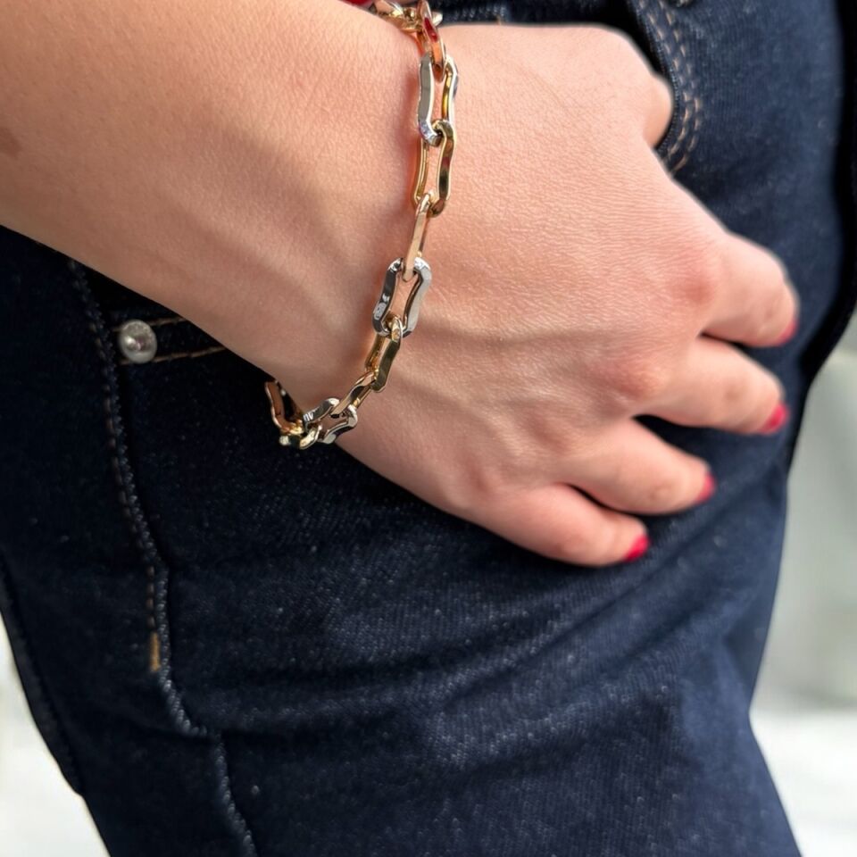 14 AYAR KEMİK MODEL ÜÇ RENK ALTIN BİLEKLİK