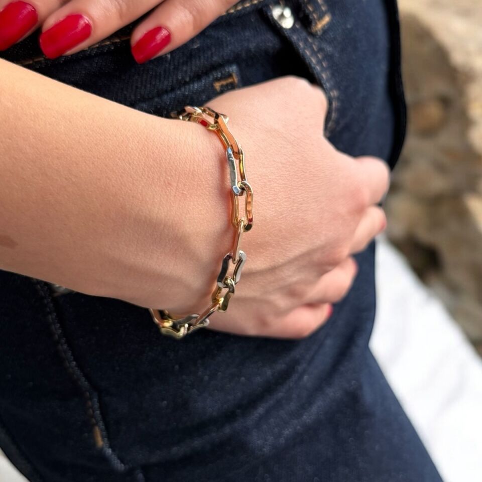 14 AYAR KEMİK MODEL ÜÇ RENK ALTIN BİLEKLİK