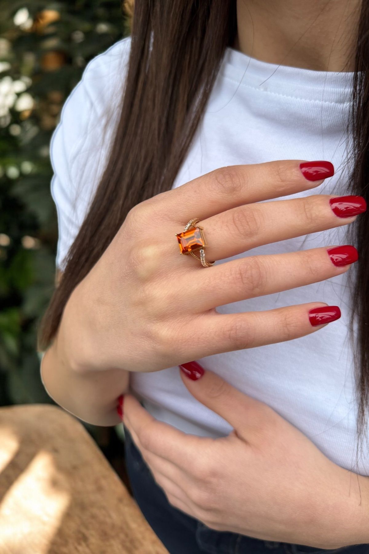 14 AYAR TOPAZ TAŞLI ALTIN YÜZÜK 18