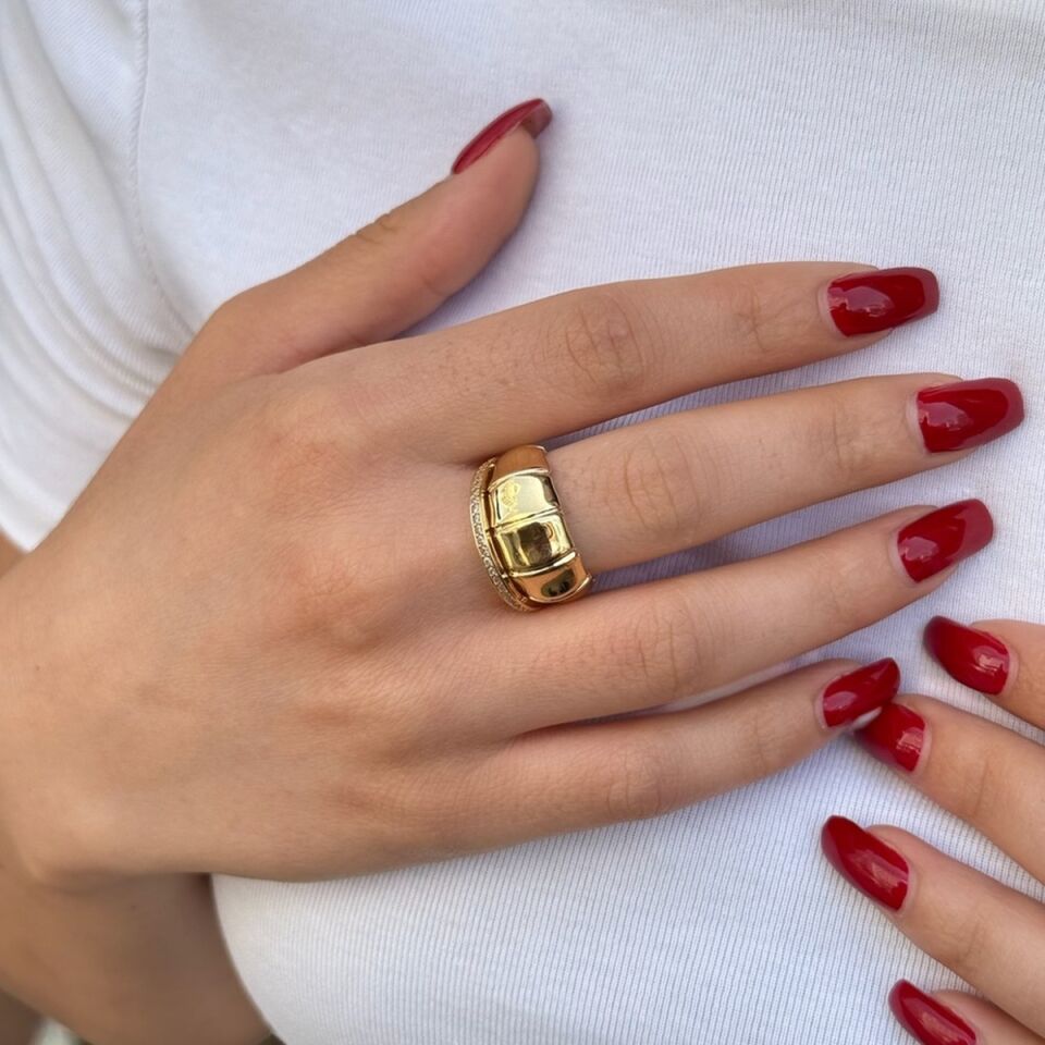 14 AYAR İTALYAN ÇİFT YÜZÜK GÖRÜNÜMLÜ ALTIN YÜZÜK