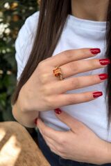 14 AYAR TOPAZ TAŞLI ALTIN YÜZÜK 19