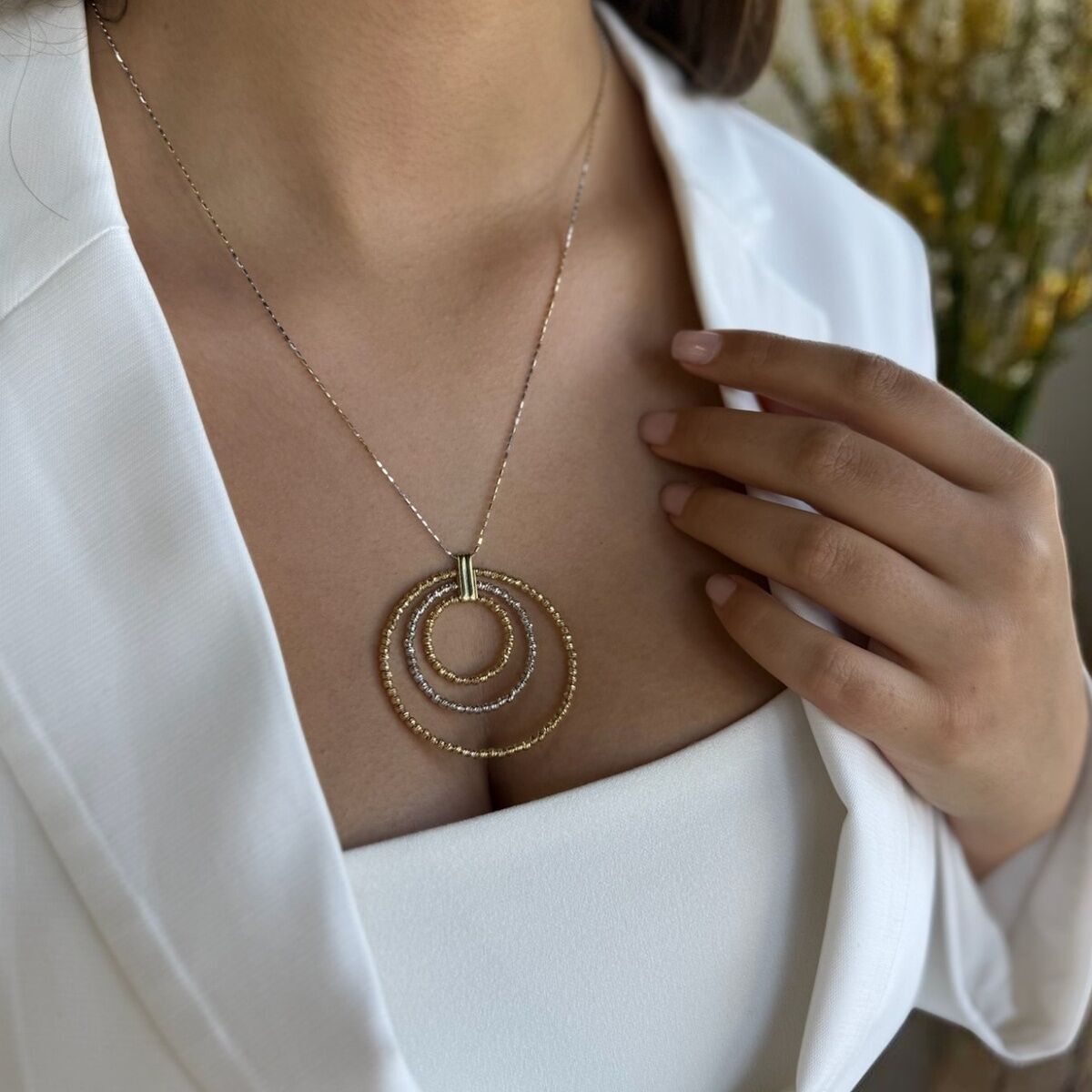 14 Ayar Özel Tasarım İtalyan Dorika Altın Kolye