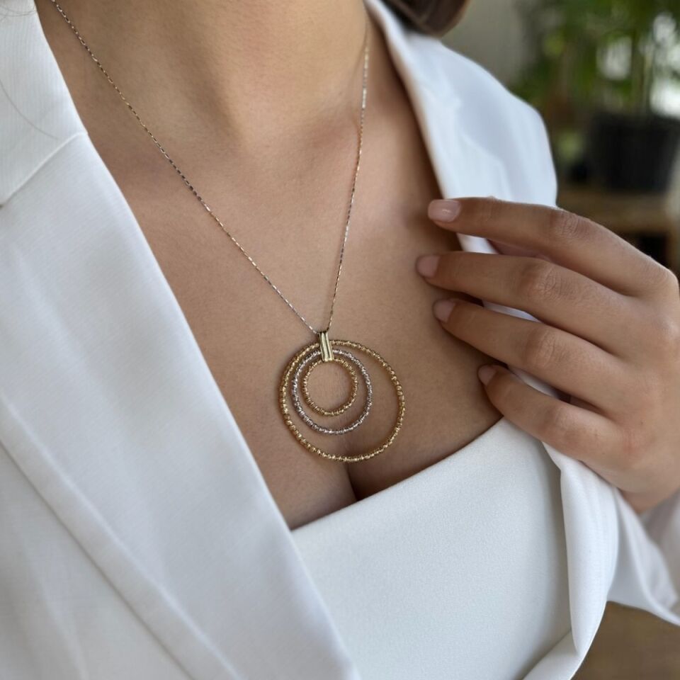 14 Ayar Özel Tasarım İtalyan Dorika Altın Kolye