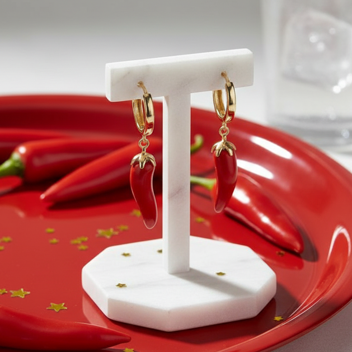 14 AYAR ÖZEL TASARIM KIRMIZI BİBER KÜPE