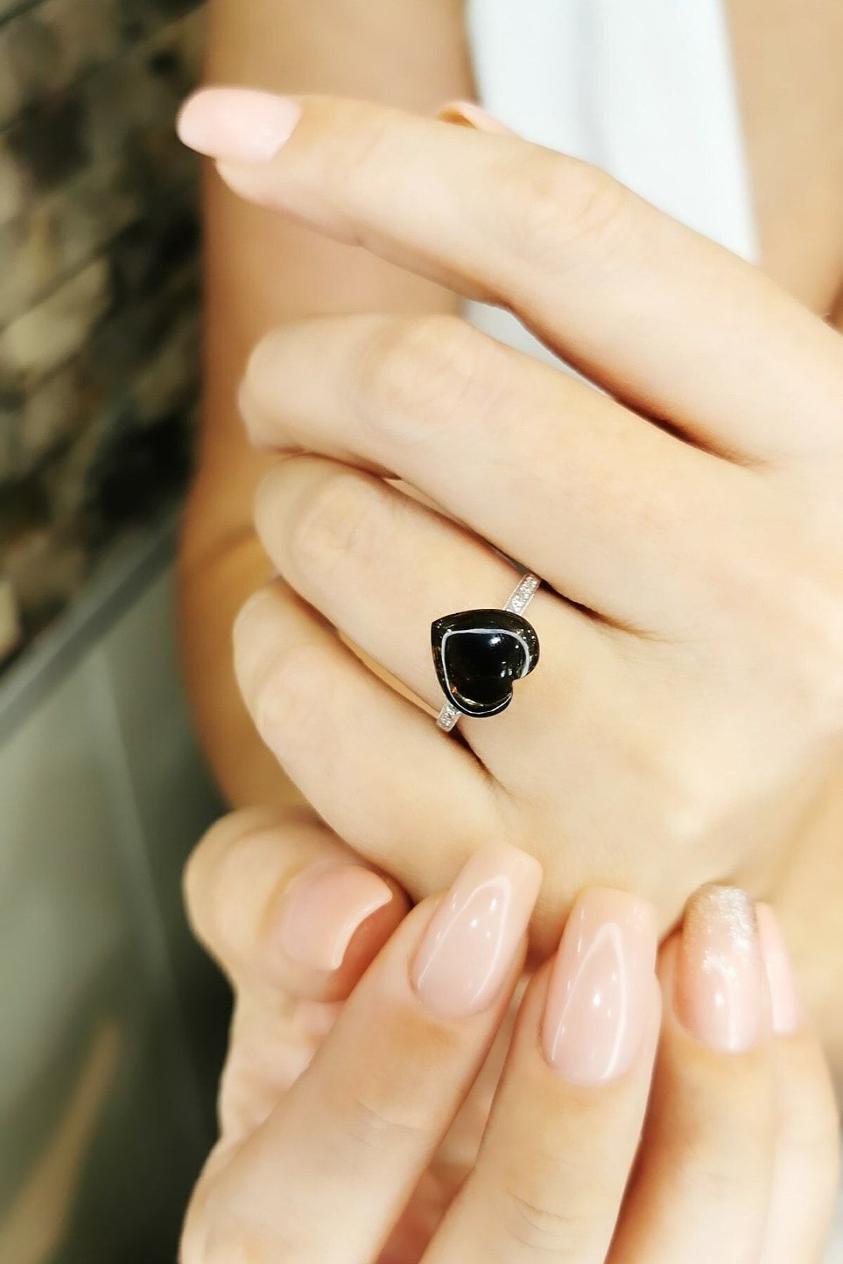 18 Ayar Smoky Dumanlı Kuvars Kalp Kesim Pırlanta Taşlı Yüzük 15