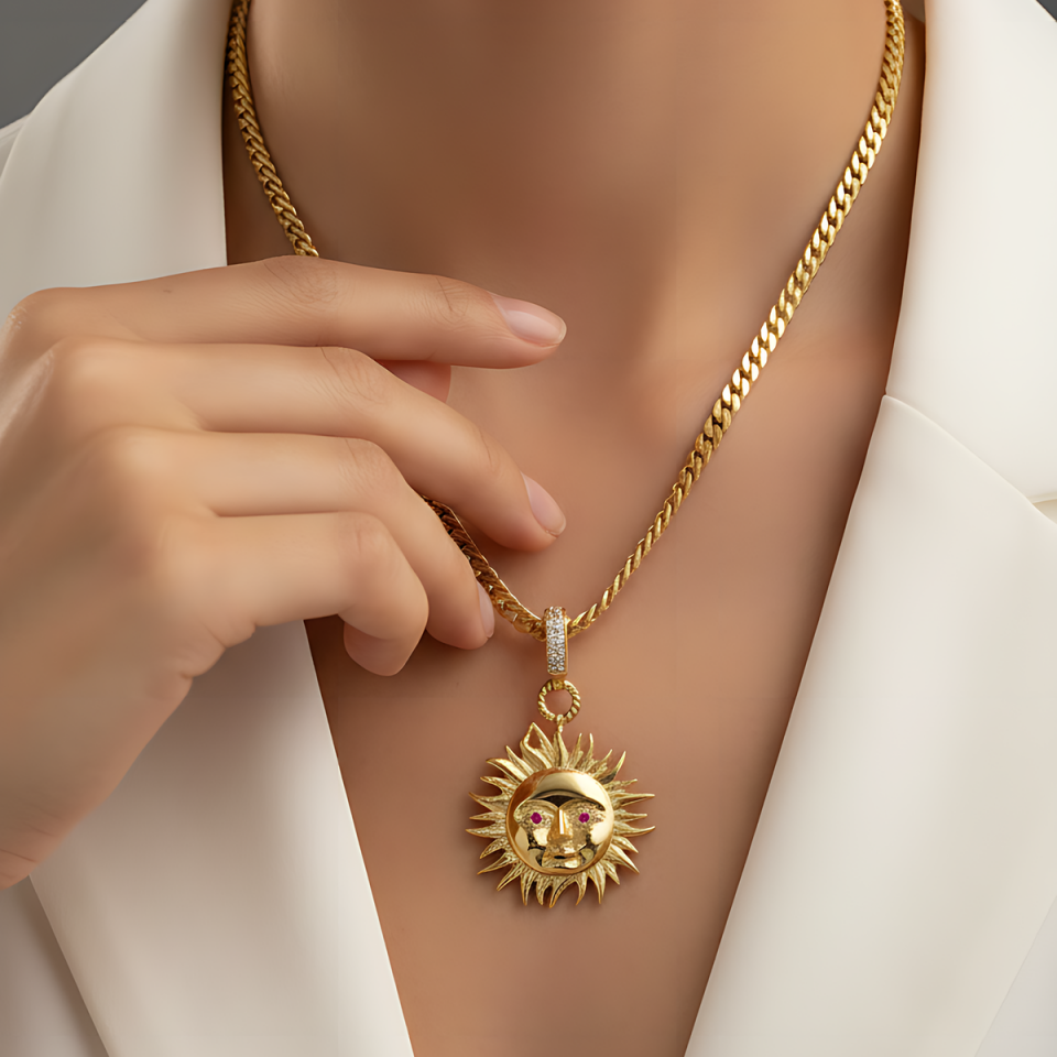 14 AYAR İTALYAN GURMET ZİNCİR VE GÜNEŞ KOLYE UCU