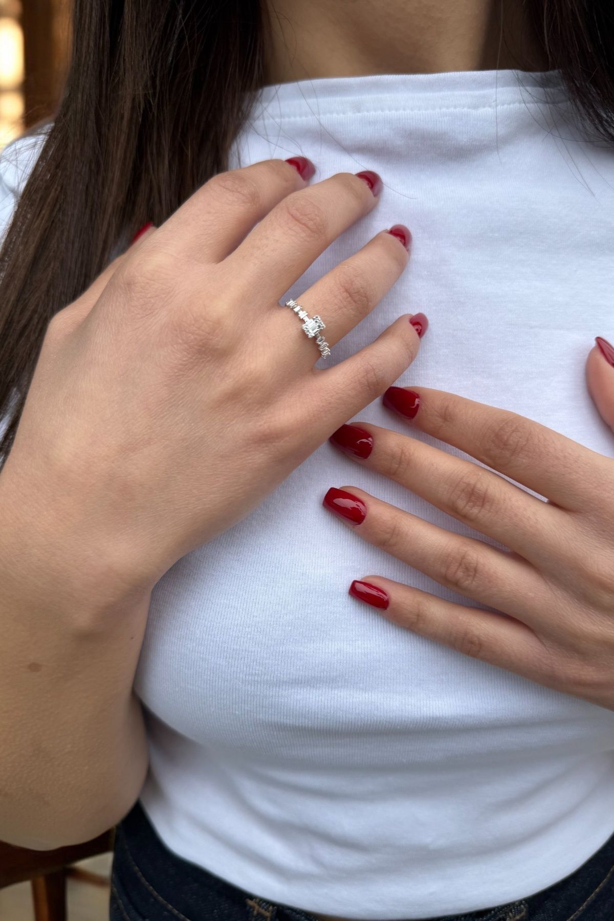 14 AYAR 0,25 CT F RENGİ PIRLANTA TAŞLI YÜZÜK 15