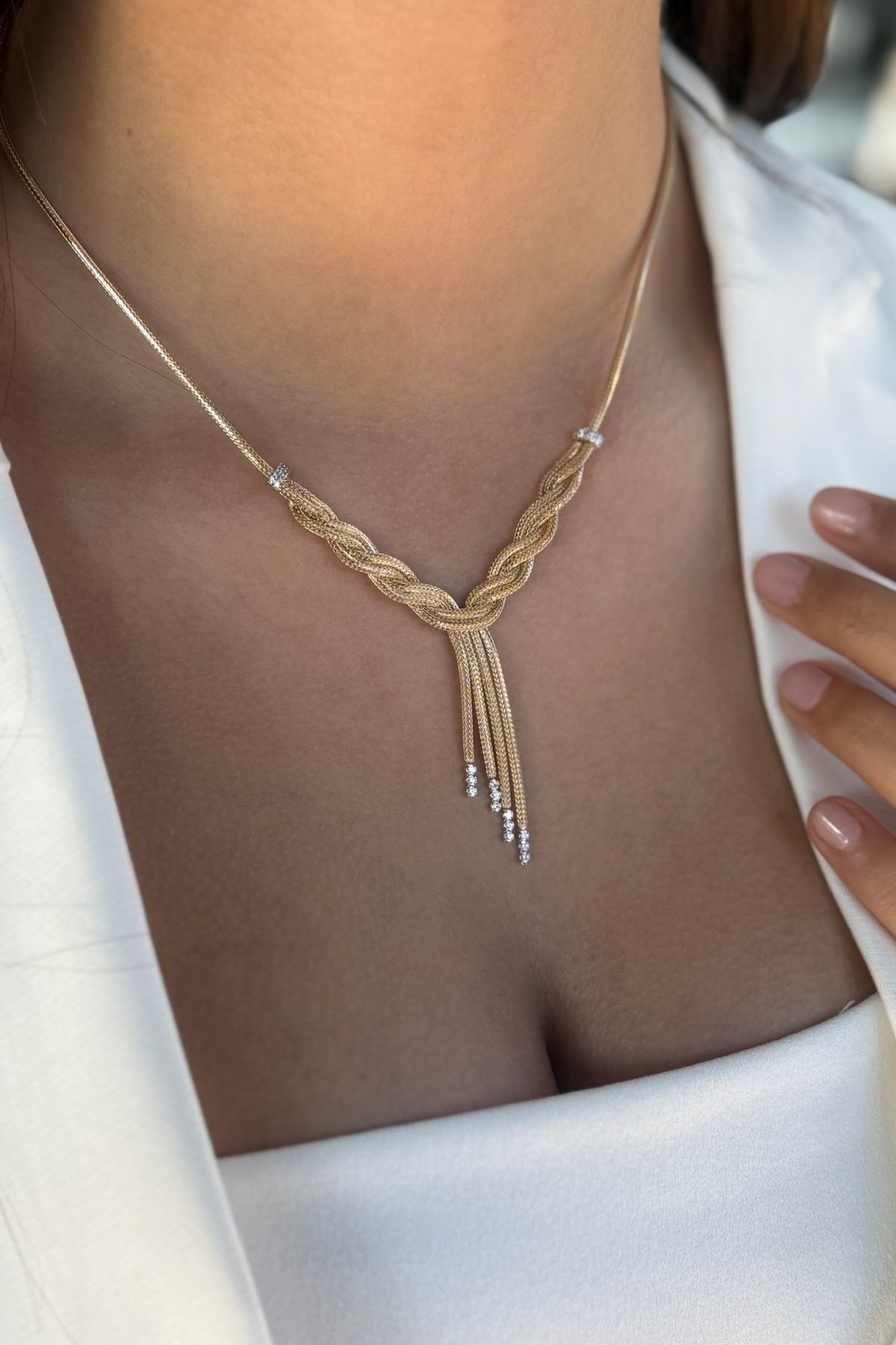 14 AYAR İTALYAN HALAT V ÖRGÜ KOLYE