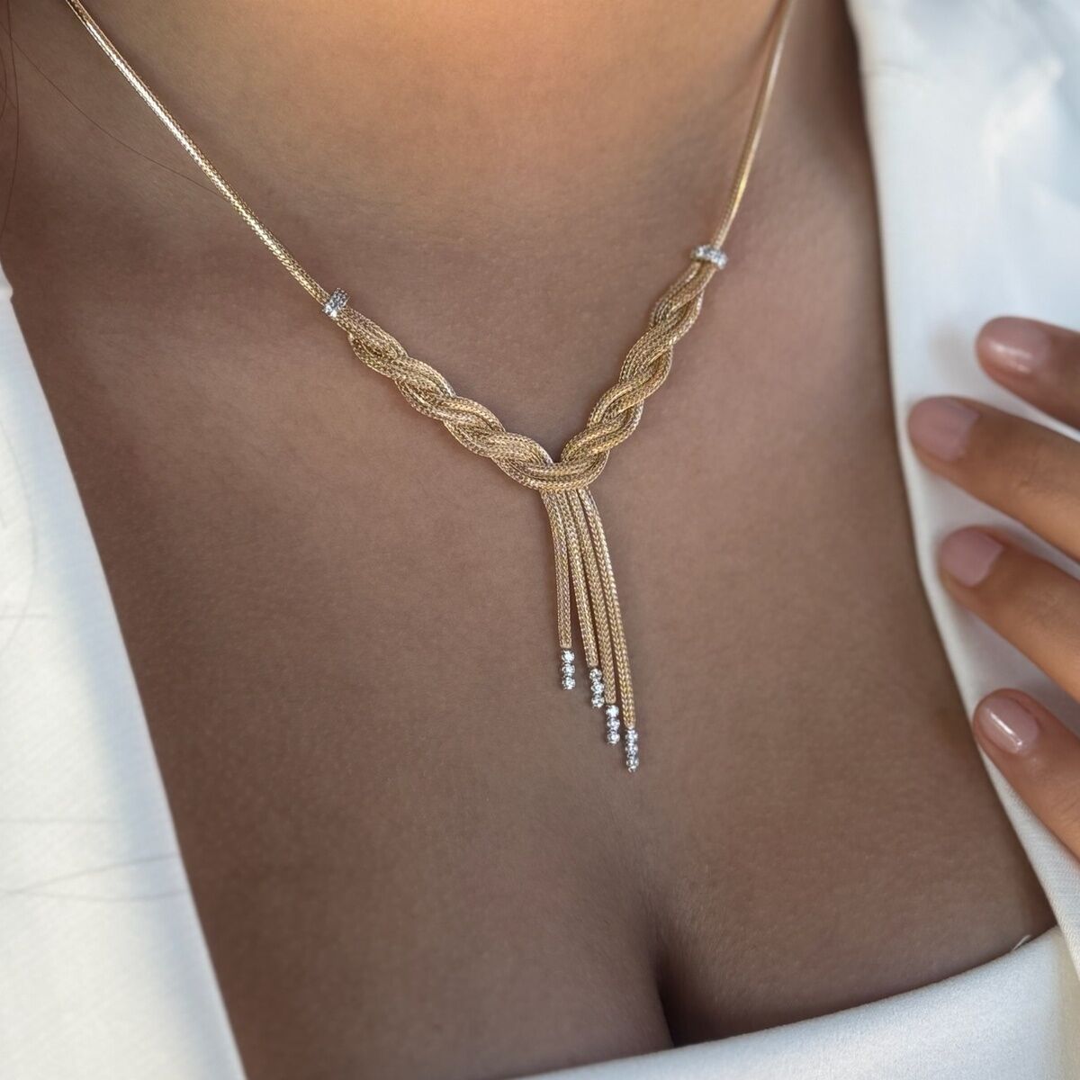 14 AYAR İTALYAN HALAT V ÖRGÜ KOLYE