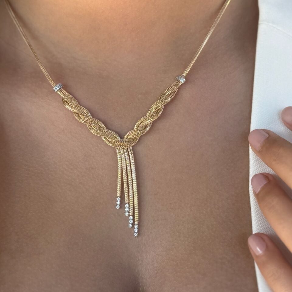 14 AYAR İTALYAN HALAT V ÖRGÜ KOLYE