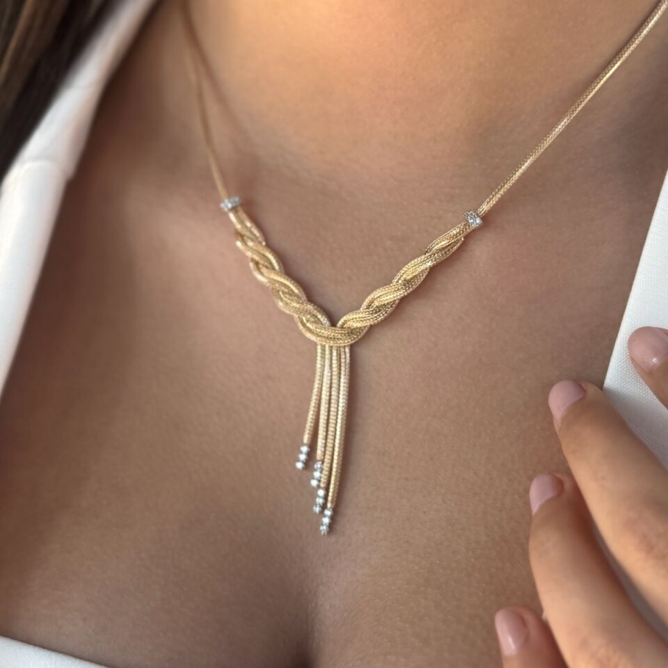 14 AYAR İTALYAN HALAT V ÖRGÜ KOLYE