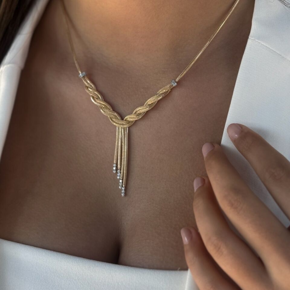 14 AYAR İTALYAN HALAT V ÖRGÜ KOLYE