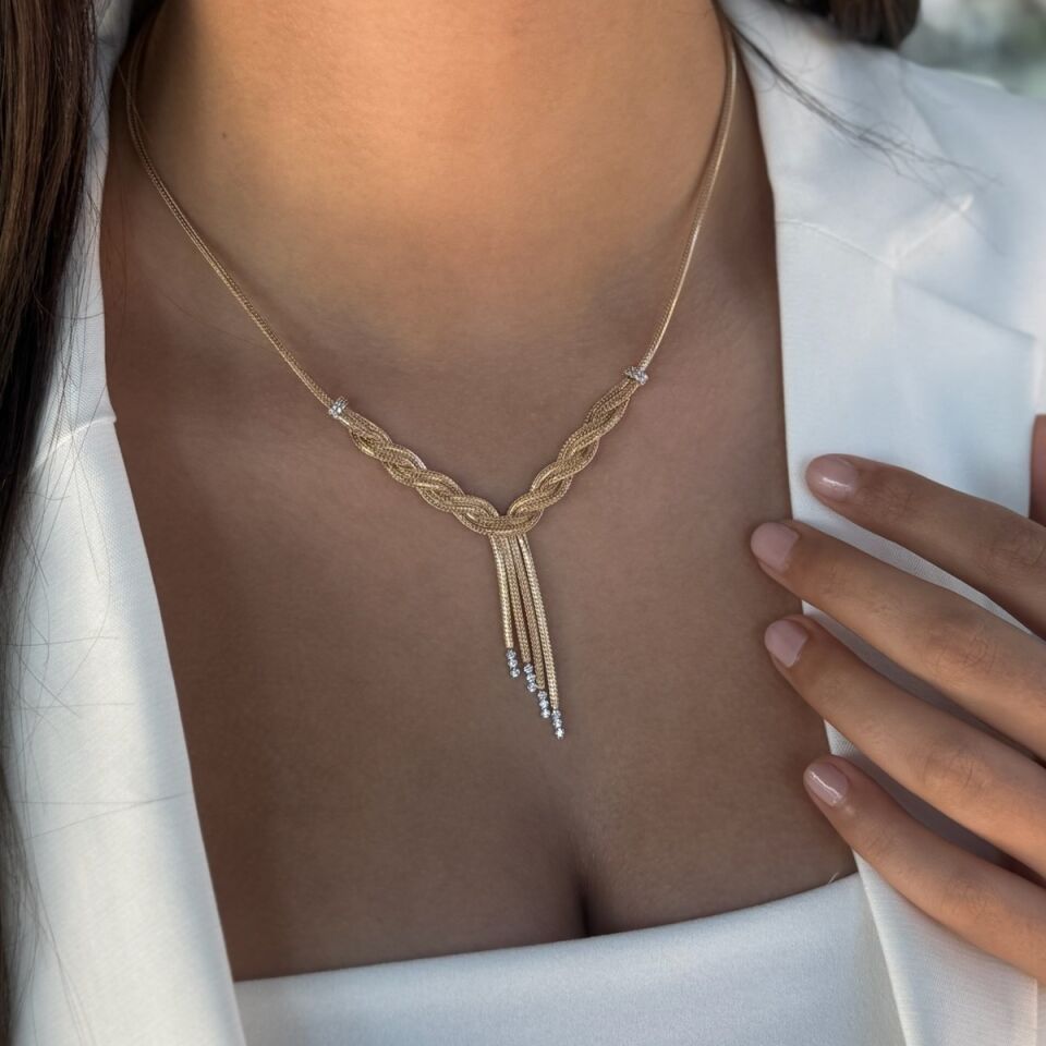 14 AYAR İTALYAN HALAT V ÖRGÜ KOLYE