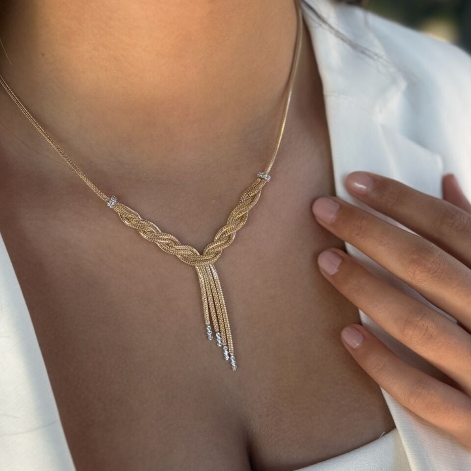 14 AYAR İTALYAN HALAT V ÖRGÜ KOLYE