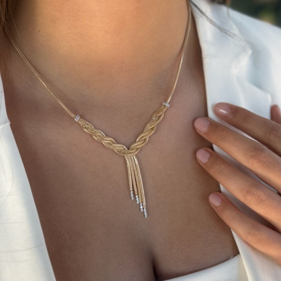 14 AYAR İTALYAN HALAT V ÖRGÜ KOLYE