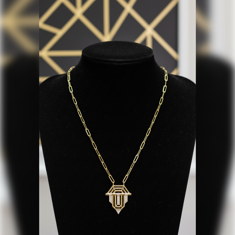 14 AYAR ATAÇ ZİNCİRLİ ÖZEL TASARIM ALTIN KOLYE