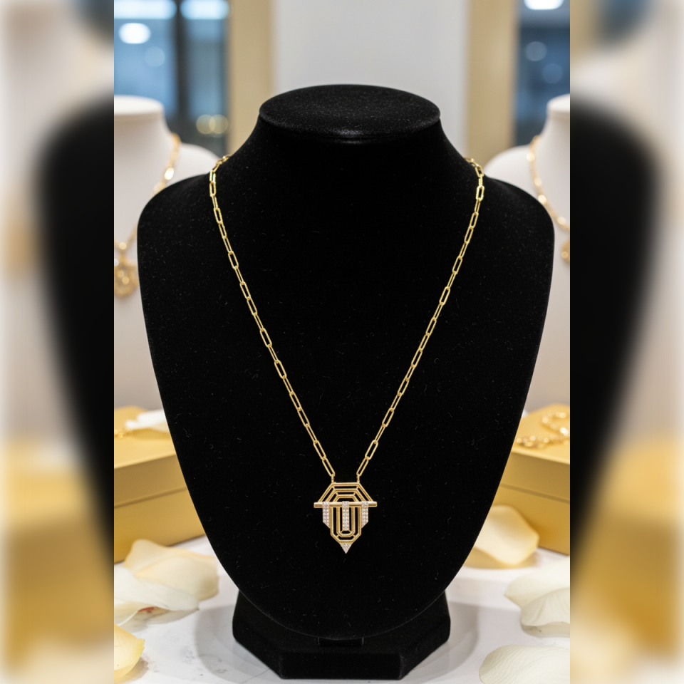 14 AYAR ATAÇ ZİNCİRLİ ÖZEL TASARIM ALTIN KOLYE