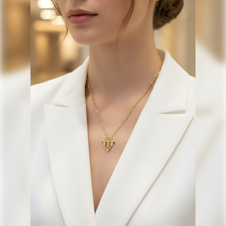 14 AYAR ATAÇ ZİNCİRLİ ÖZEL TASARIM ALTIN KOLYE