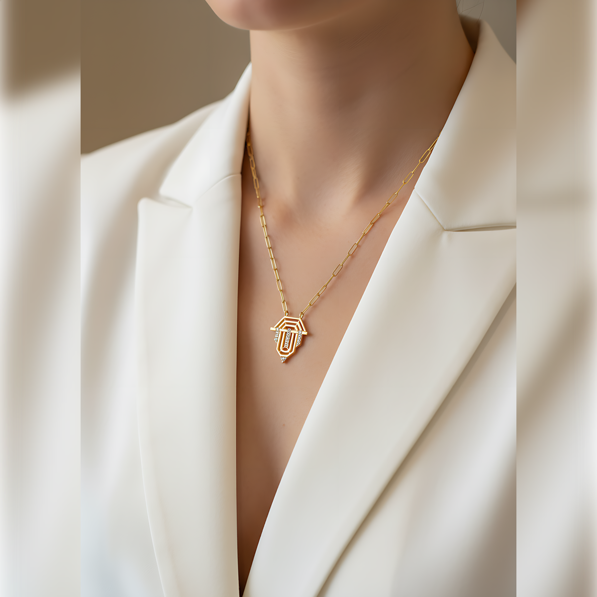 14 AYAR ATAÇ ZİNCİRLİ ÖZEL TASARIM ALTIN KOLYE