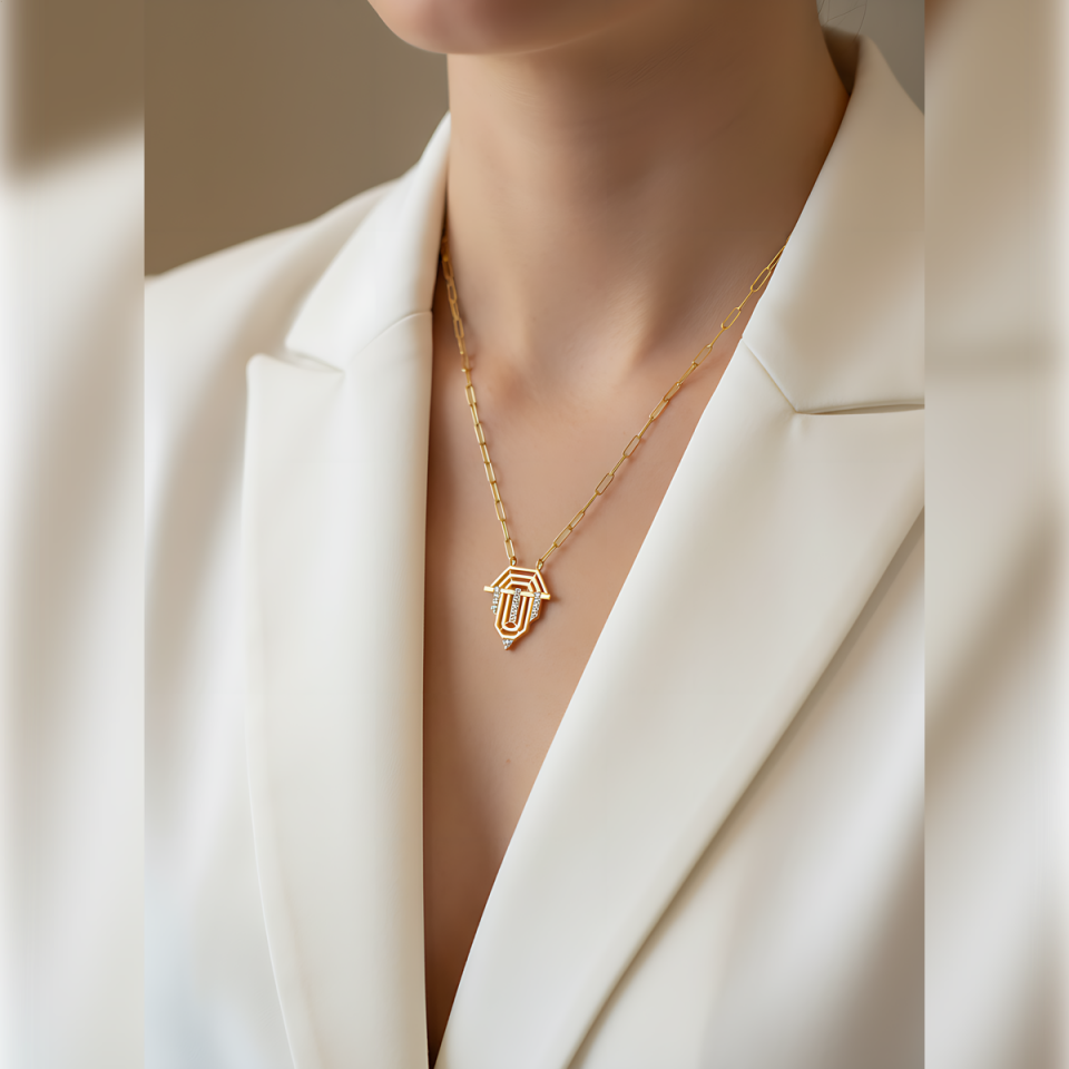 14 AYAR ATAÇ ZİNCİRLİ ÖZEL TASARIM ALTIN KOLYE