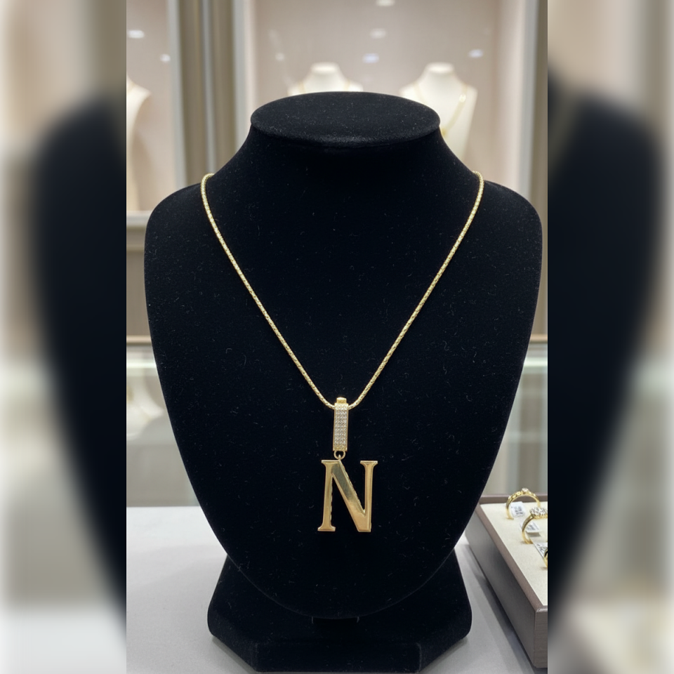 14 AYAR N HARİ ÖZEL TASARIM ALTIN KOLYE