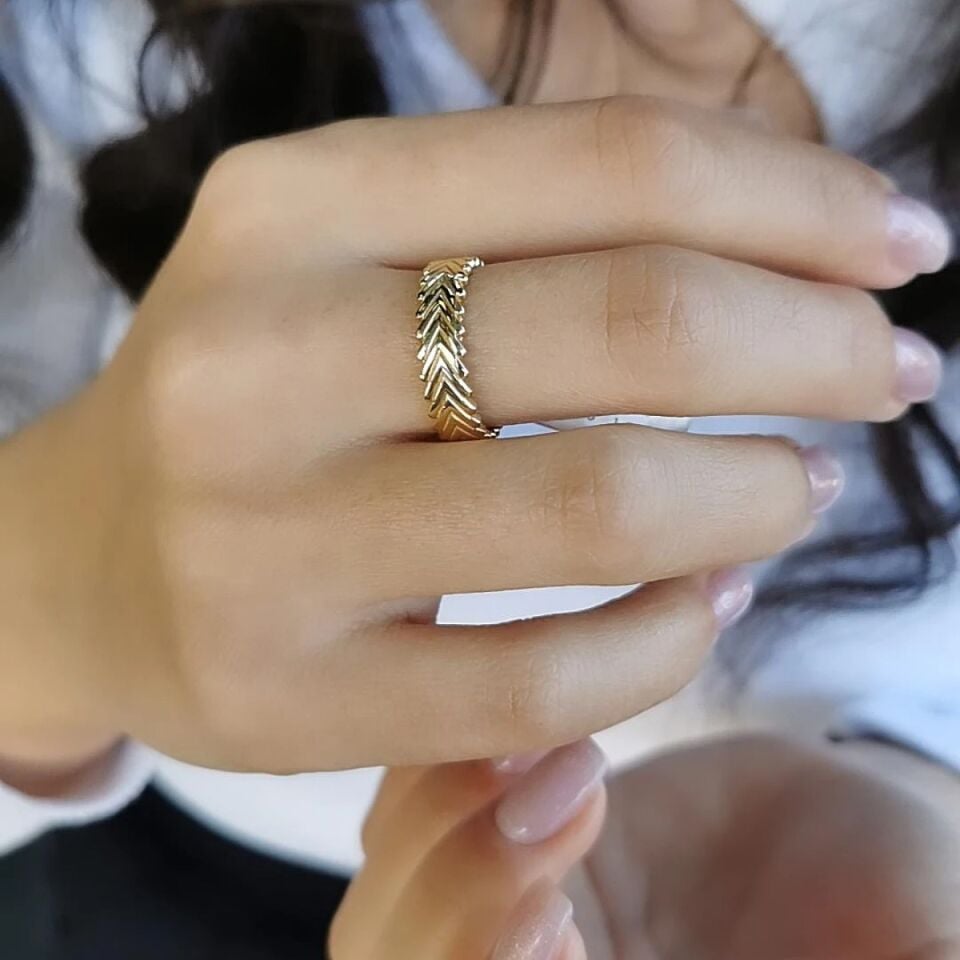 14 AYAR OK TASARIMI ALTIN YÜZÜK