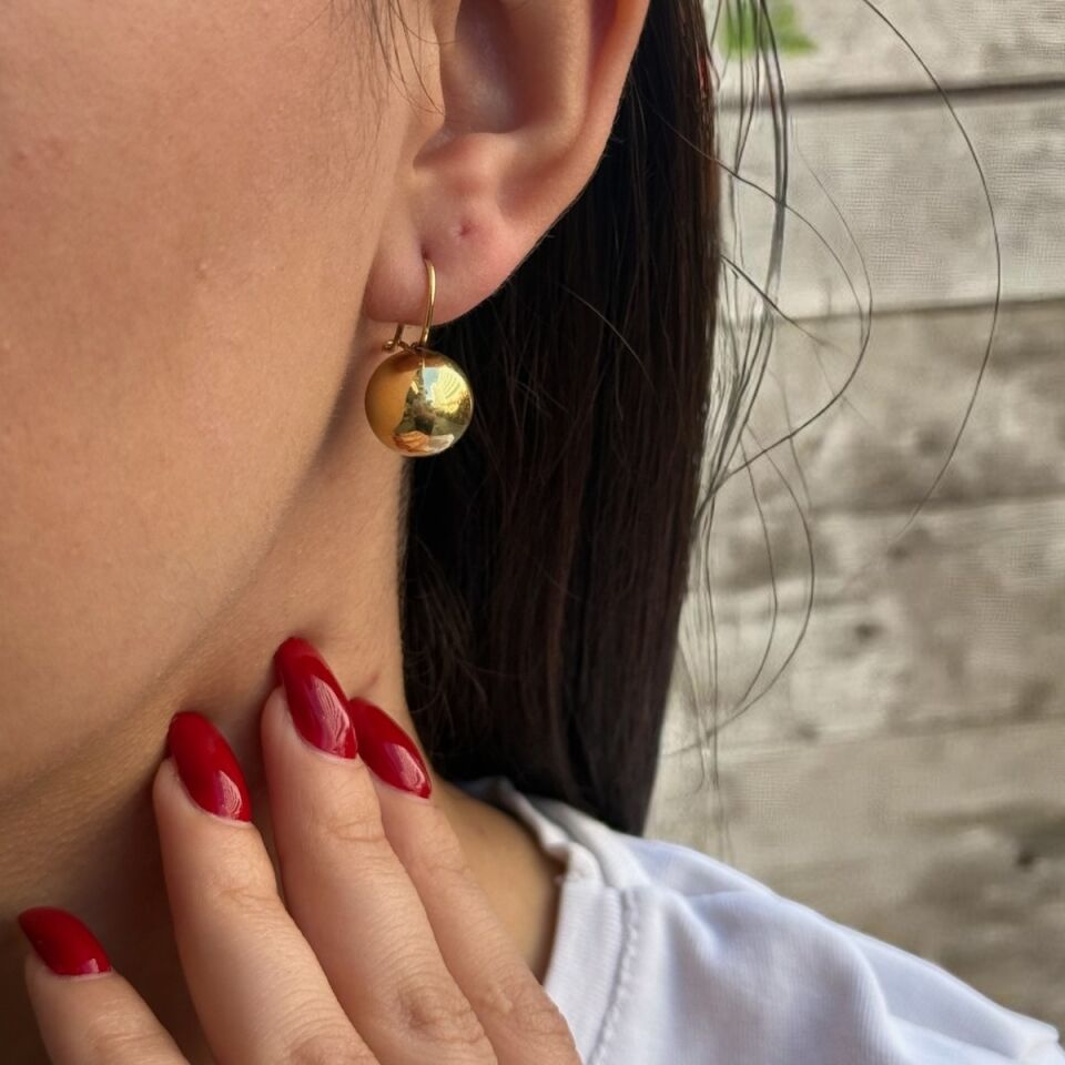 14 Ayar Top Küpe