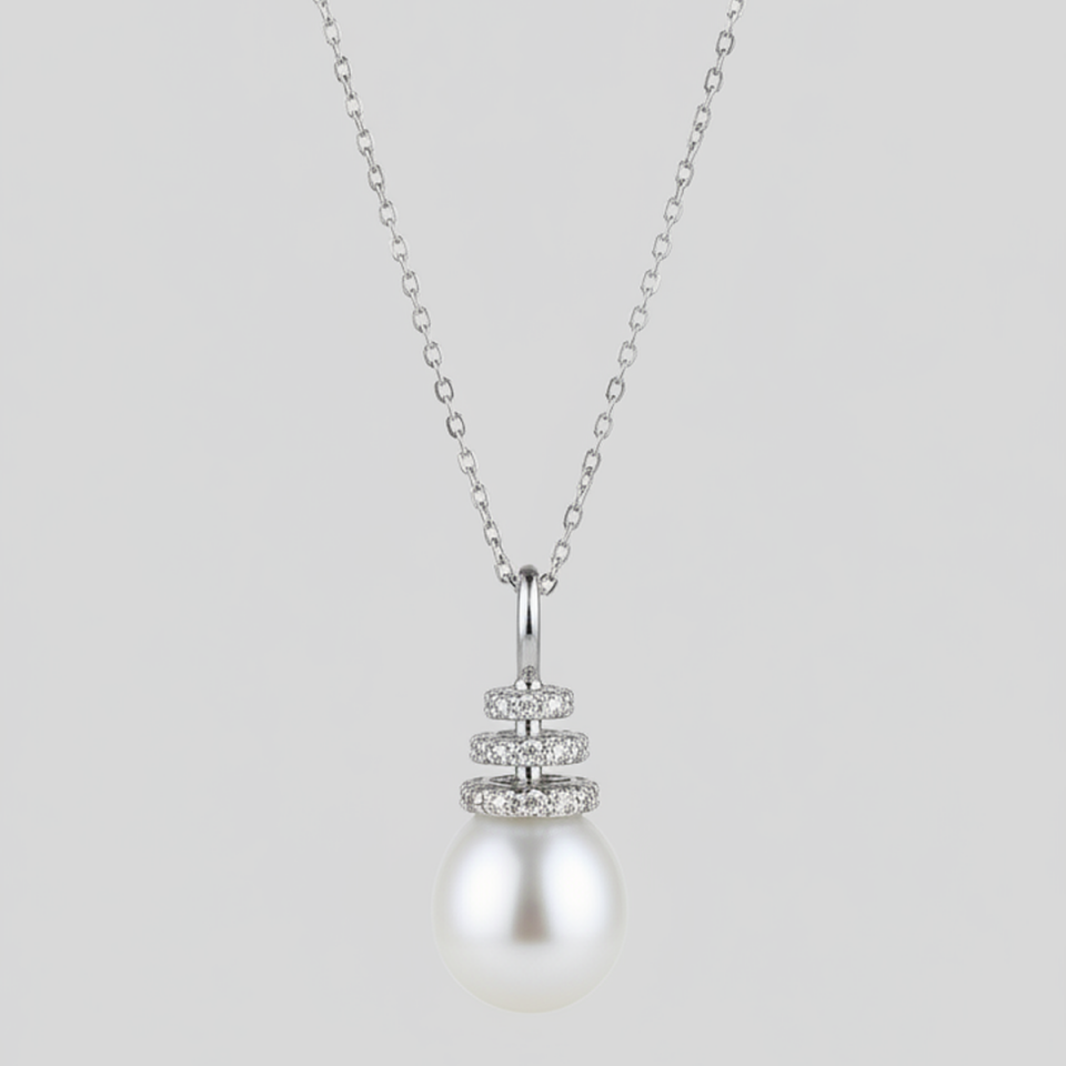 14 AYAR 0,28 CT PIRLANTA TAŞLI İNCİ KOLYE