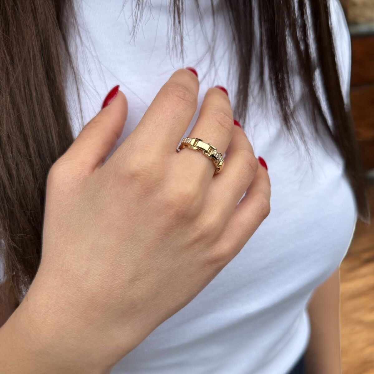 14 AYAR İTALYAN TAŞLI ZİNCİR MODELİ YÜZÜK