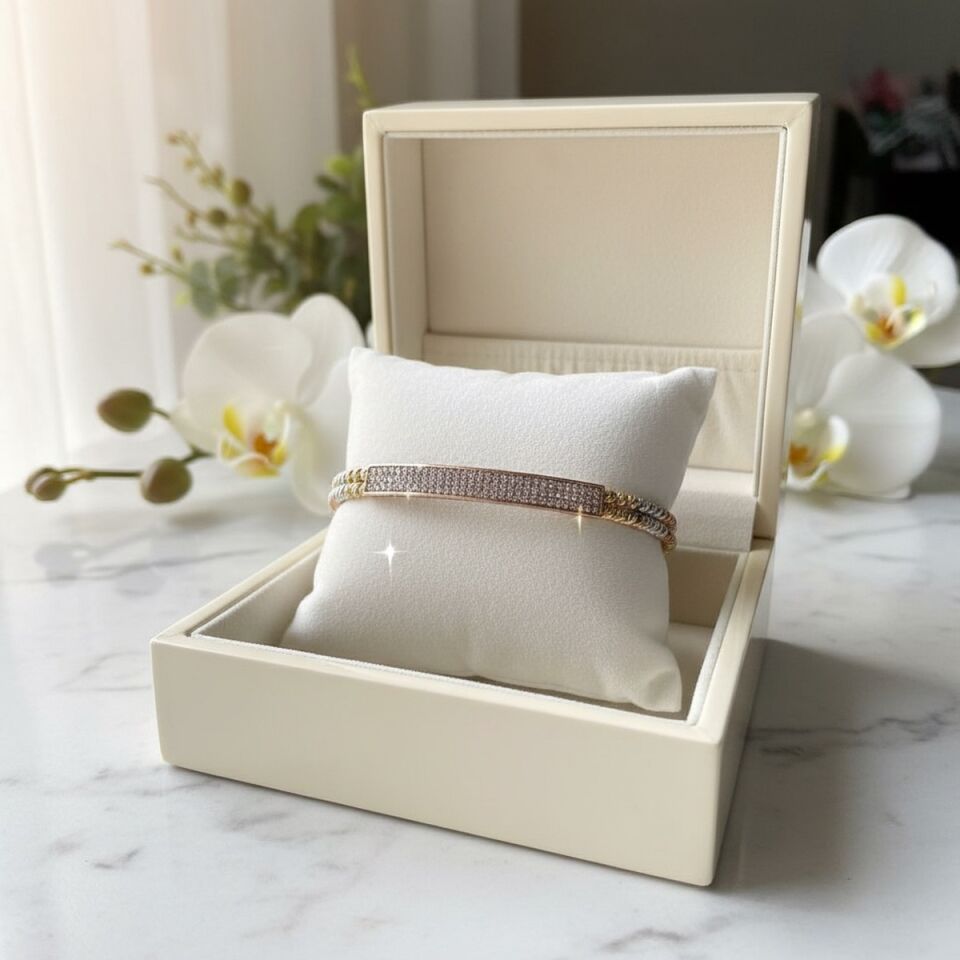 925 AYAR ALTIN GÖRÜNÜMLÜ 3 RENK DORİKA TOPLU BİLEKLİK