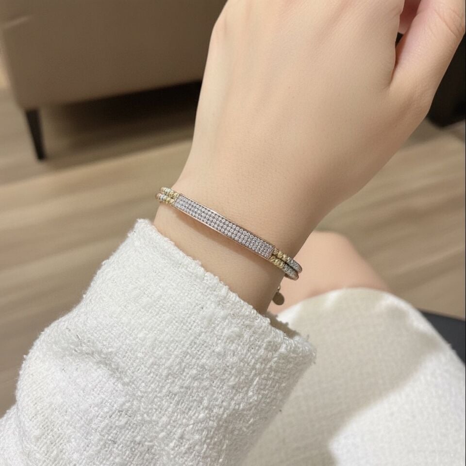 925 AYAR ALTIN GÖRÜNÜMLÜ 3 RENK DORİKA TOPLU BİLEKLİK