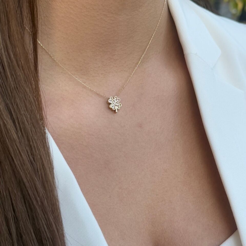 14 AYAR TAŞLI YONCA ALTIN KOLYE