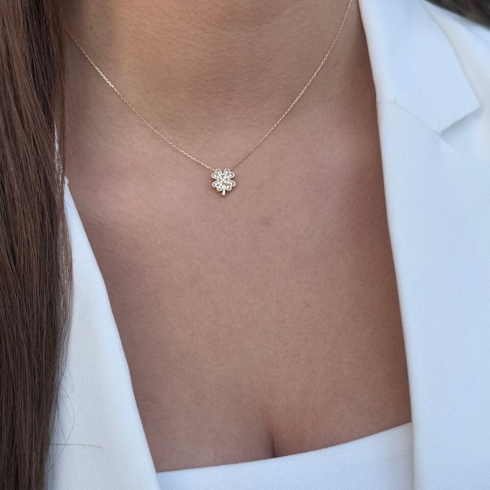 14 AYAR TAŞLI YONCA ALTIN KOLYE