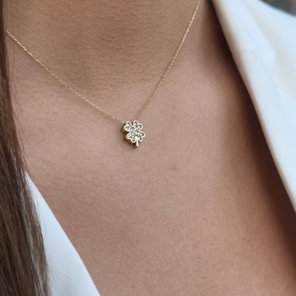 14 AYAR TAŞLI YONCA ALTIN KOLYE