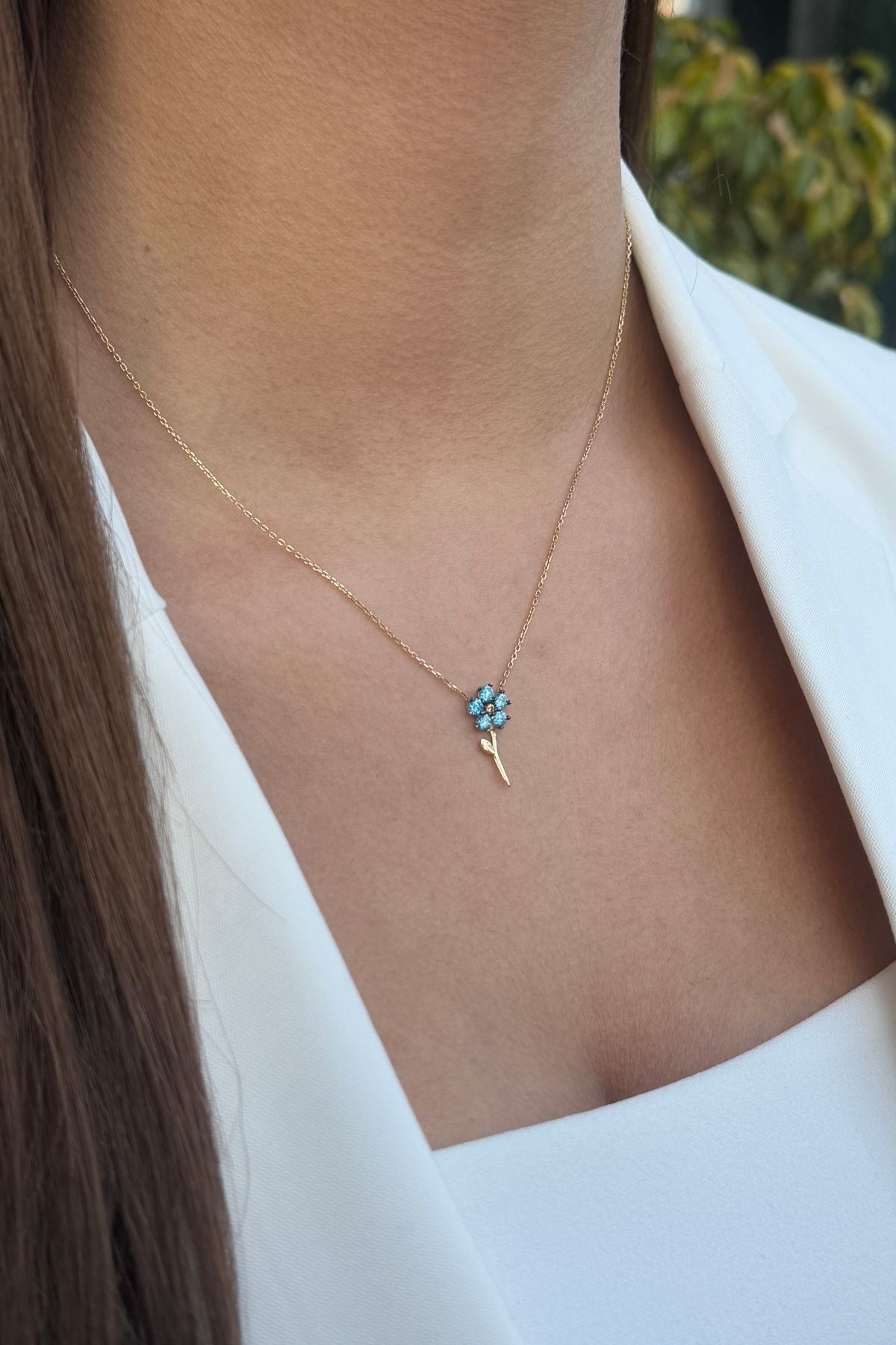 14 AYAR İTALYAN ÇİÇEK KOLYE