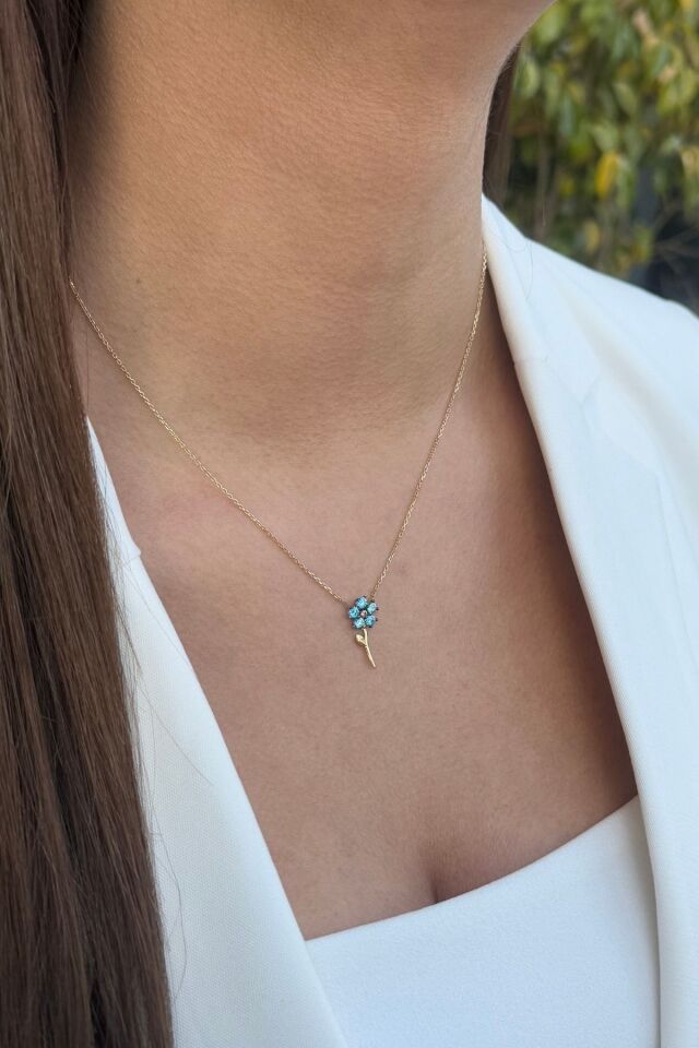 14 AYAR İTALYAN ÇİÇEK KOLYE