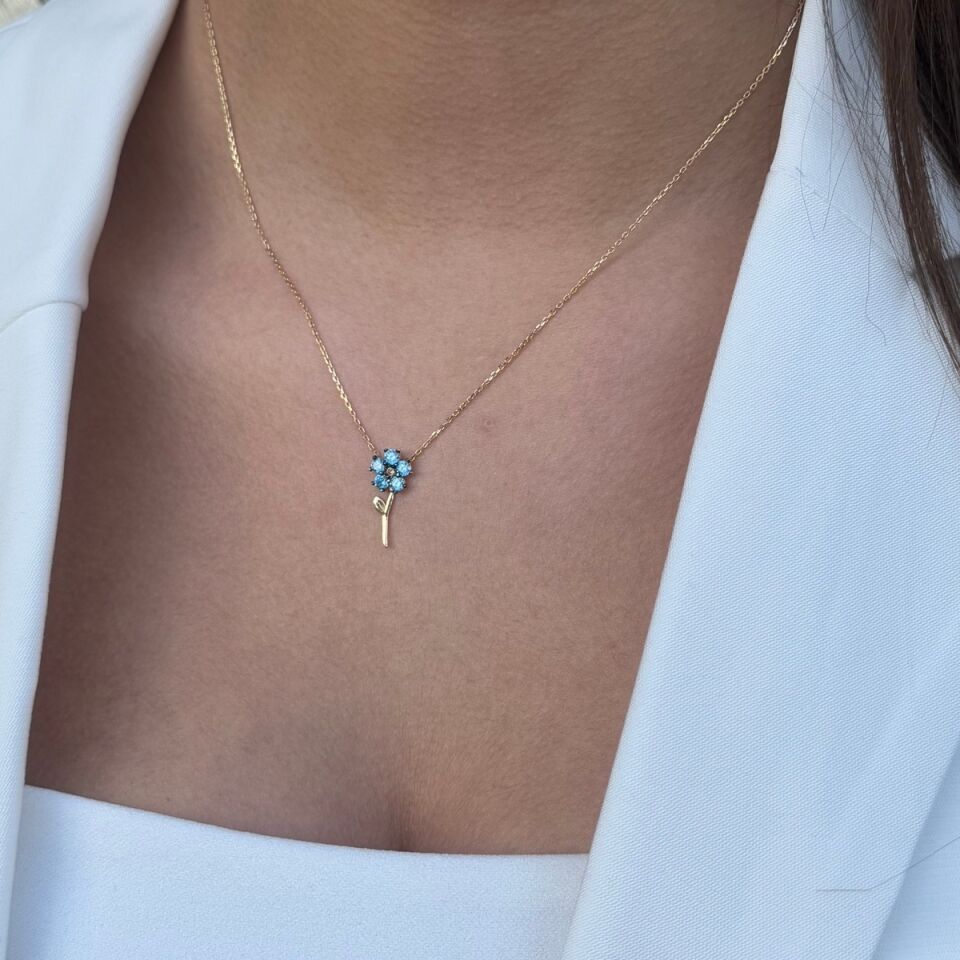 14 AYAR İTALYAN ÇİÇEK KOLYE