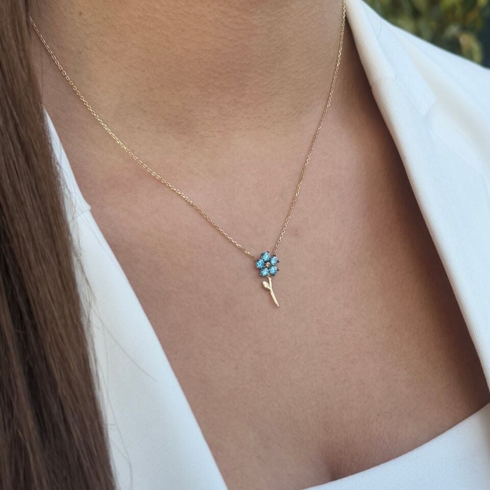 14 AYAR İTALYAN ÇİÇEK KOLYE