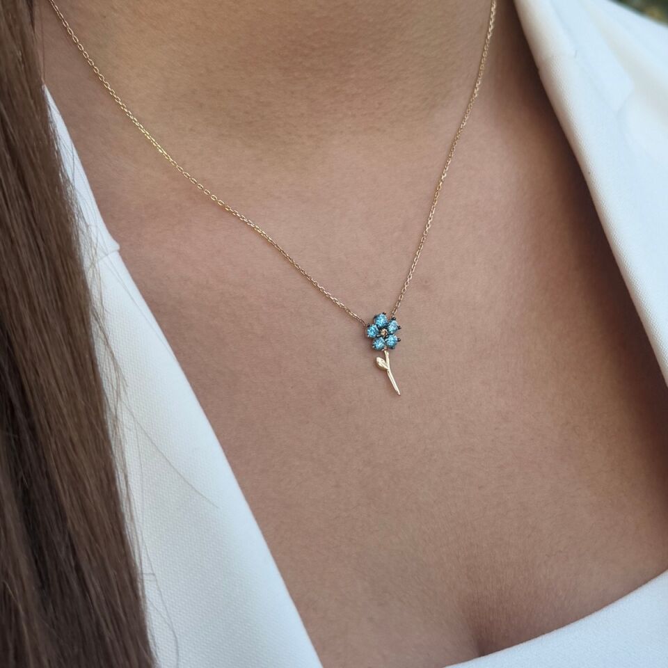 14 AYAR İTALYAN ÇİÇEK KOLYE