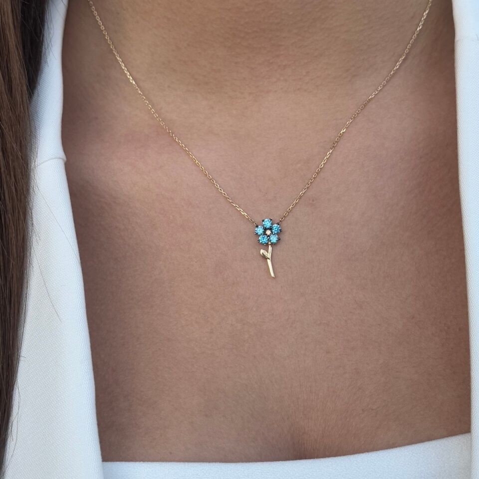 14 AYAR İTALYAN ÇİÇEK KOLYE