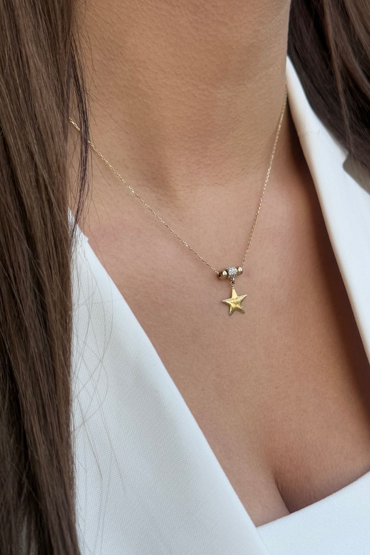 14 AYAR YILDIZ ALTIN KOLYE