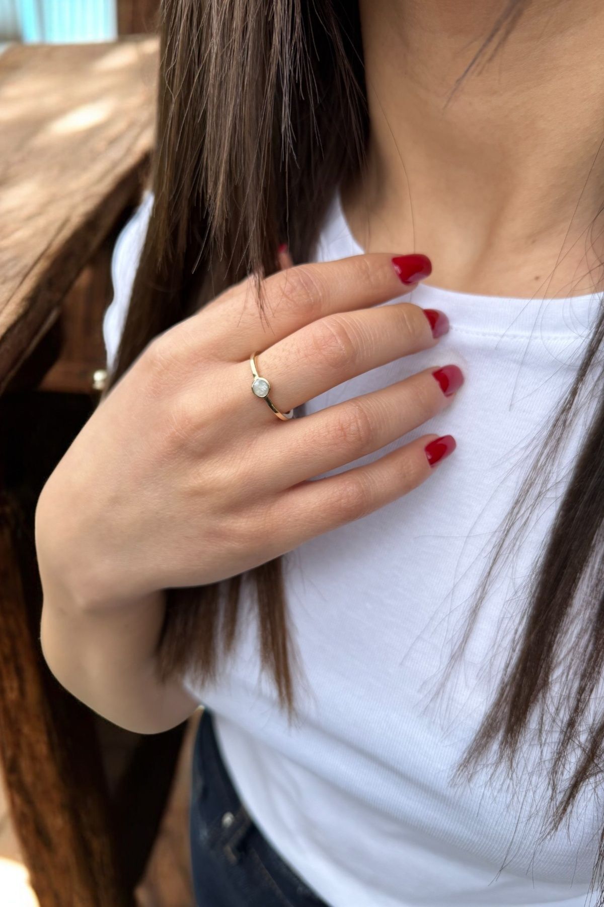 14 AYAR SEDEF MİNELİ İTALYAN YÜZÜK