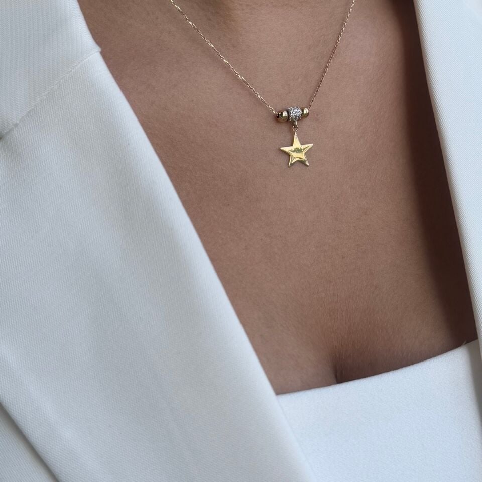 14 AYAR YILDIZ ALTIN KOLYE