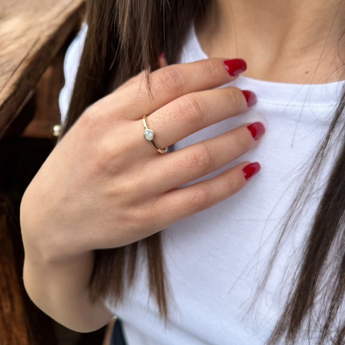 14 AYAR SEDEF MİNELİ İTALYAN YÜZÜK