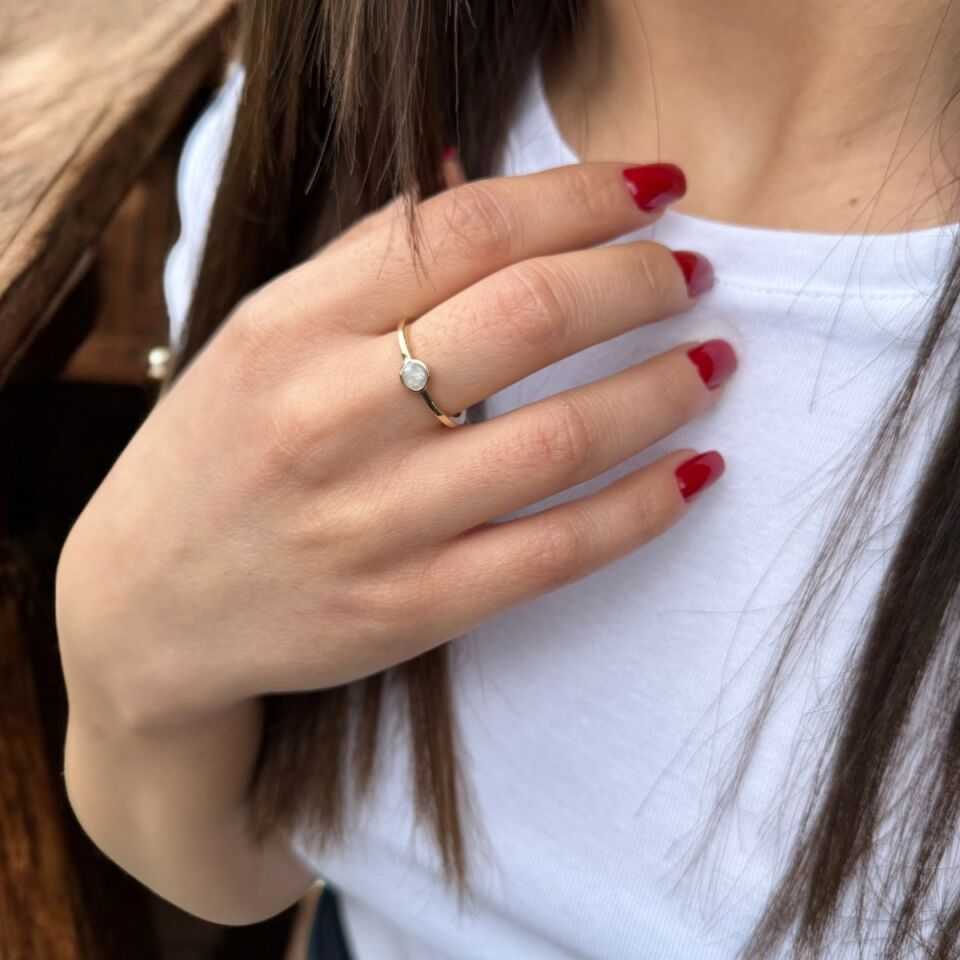 14 AYAR SEDEF MİNELİ İTALYAN YÜZÜK