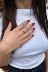 14 AYAR LACİVERT MİNELİ İTALYAN YÜZÜK