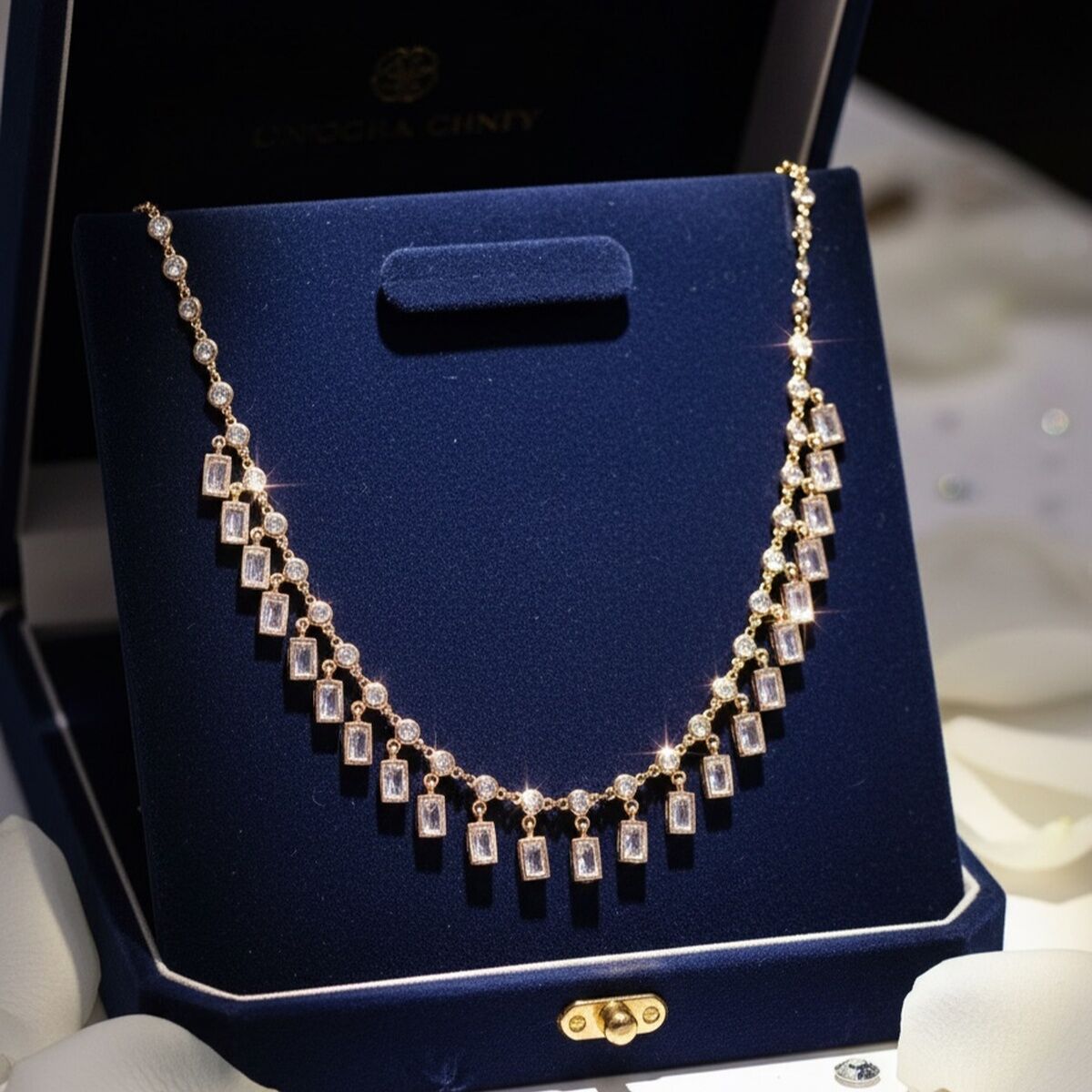 925 AYAR SHAKİRA SALLANTILI İTALYAN ROSE RENGİ KOLYE